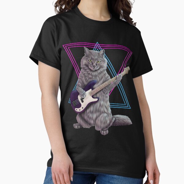 Item preview, Bass Cat- Rock band kitty playing the bass guitar designed and sold by Mehu.