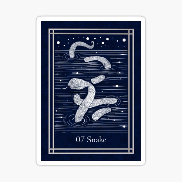 Item preview, Blue Night Lenormand: snake designed and sold by Adriana Juarez.