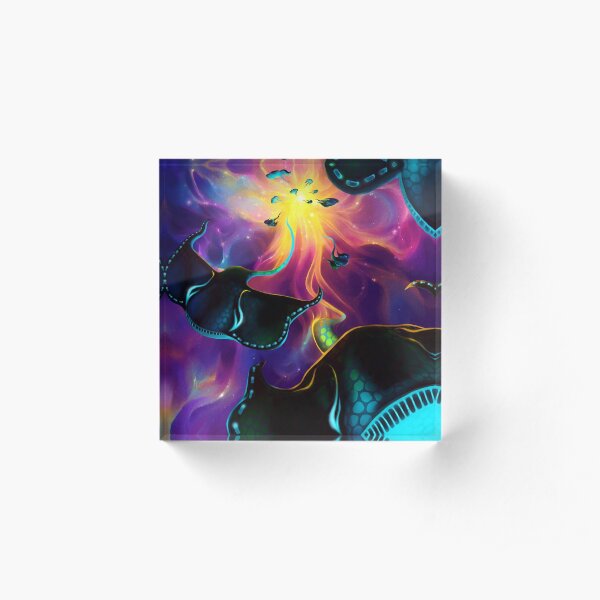 Space Rays Acrylic Block