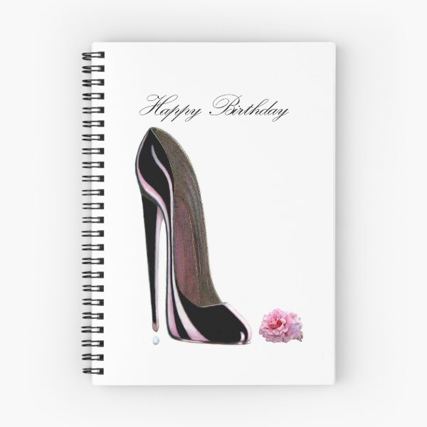 Item preview, Happy Birthday Black Stiletto Shoe and Rose  designed and sold by ckeenart.