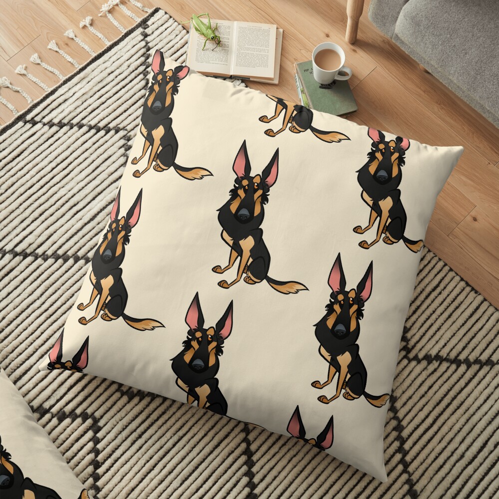 Black and Tan Shepherd Floor Pillow