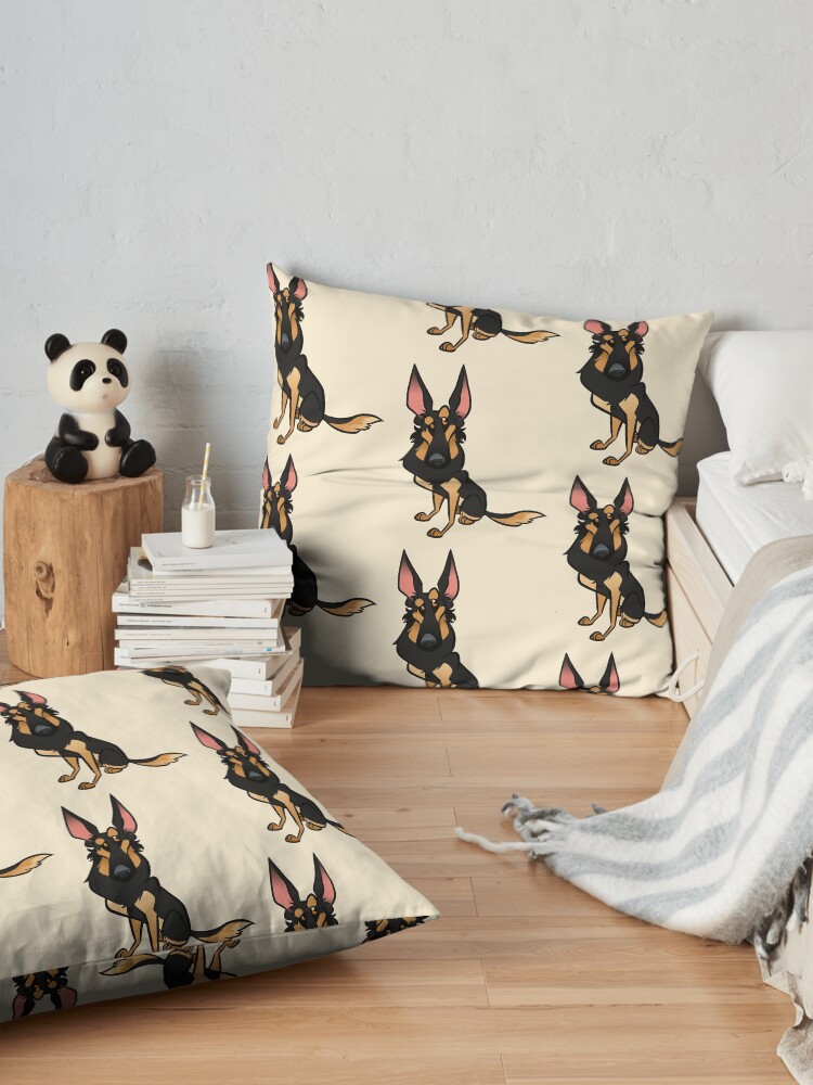 Alternate view of Black and Tan Shepherd Floor Pillow