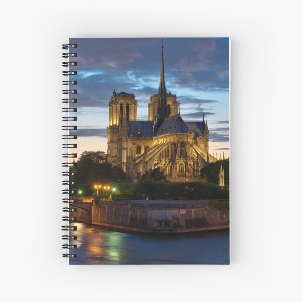 Cathédrale Notre-Dame de Paris la nuit Cahier à spirale