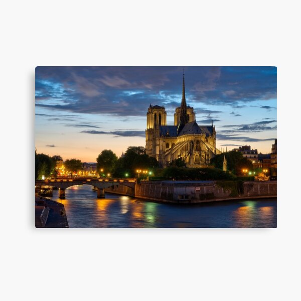 Cathédrale Notre-Dame de Paris la nuit Impression sur toile