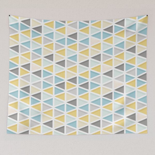 Item preview, Blue, Mustard and Grey Triangle Pattern designed and sold by Natalie Tyler.