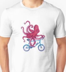 Kürzlich Radfahren Octopus Slim Fit T-Shirt