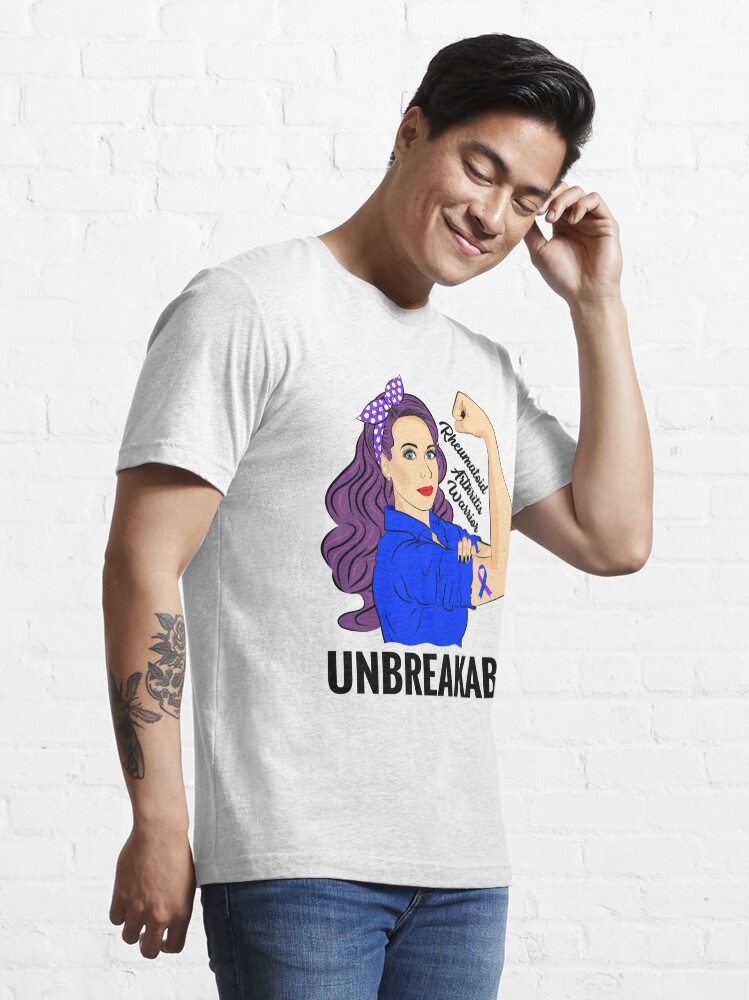 "Rheumatoid Arthritis Warrior Unbreakable RA Awareness" Tshirt for