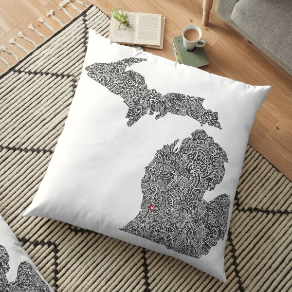 Grand Rapids Map Design Floor Pillow