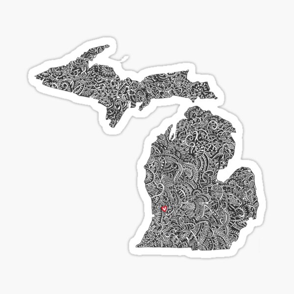 Grand Rapids Map Design Sticker