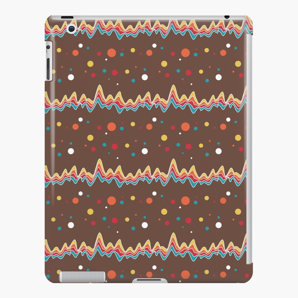 rainbow ecg and colorful confetti on chocolate iPad Case & Skin