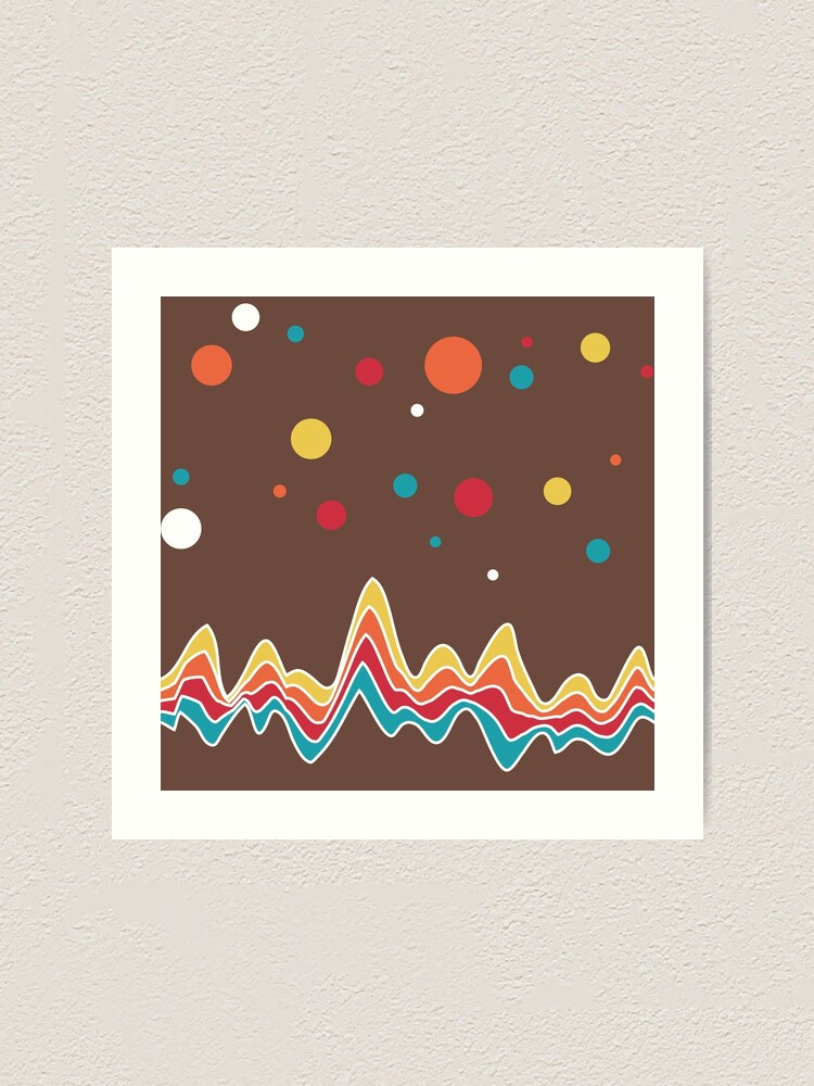 Alternate view of rainbow ecg and colorful confetti on chocolate Art Print