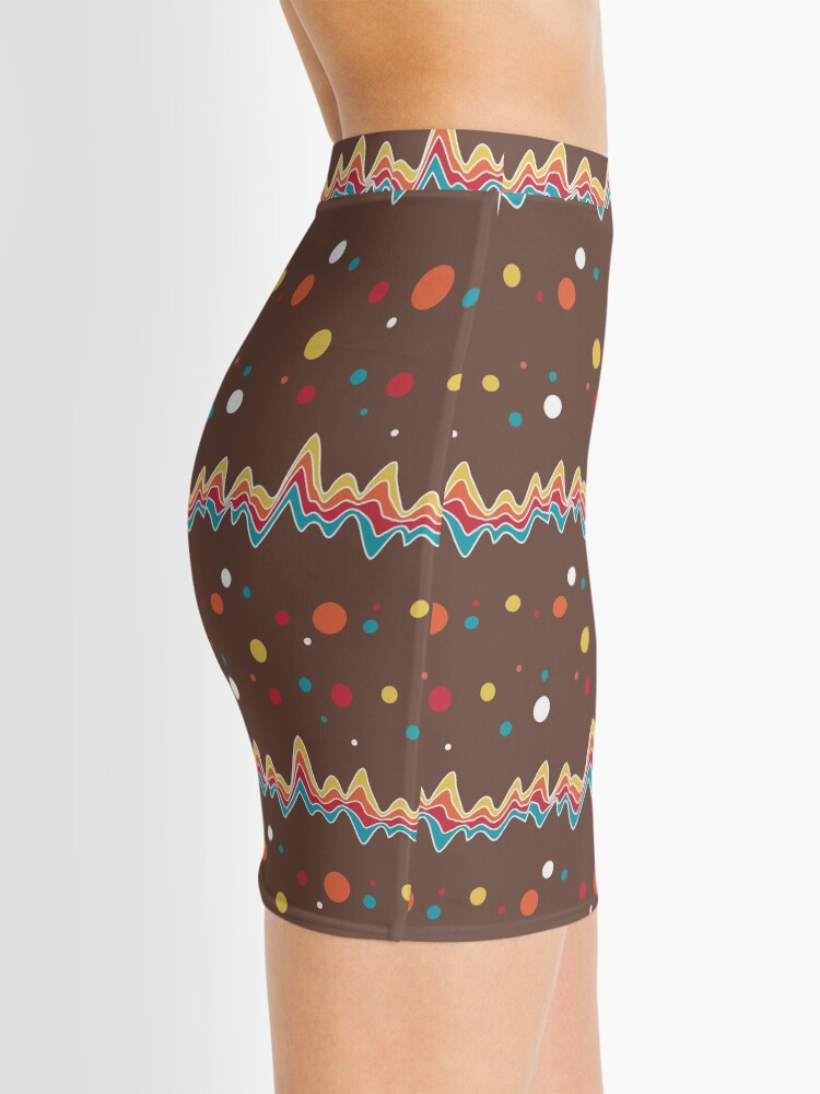 Alternate view of rainbow ecg and colorful confetti on chocolate Mini Skirt