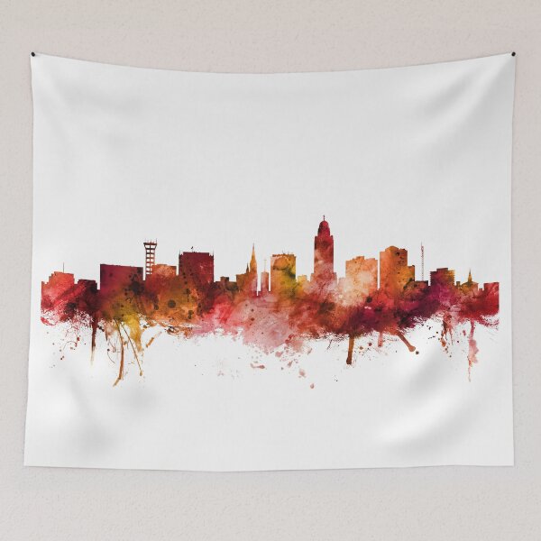 Aperçu de l'œuvre Lincoln Nebraska Skyline créée et vendue par ArtPrints.