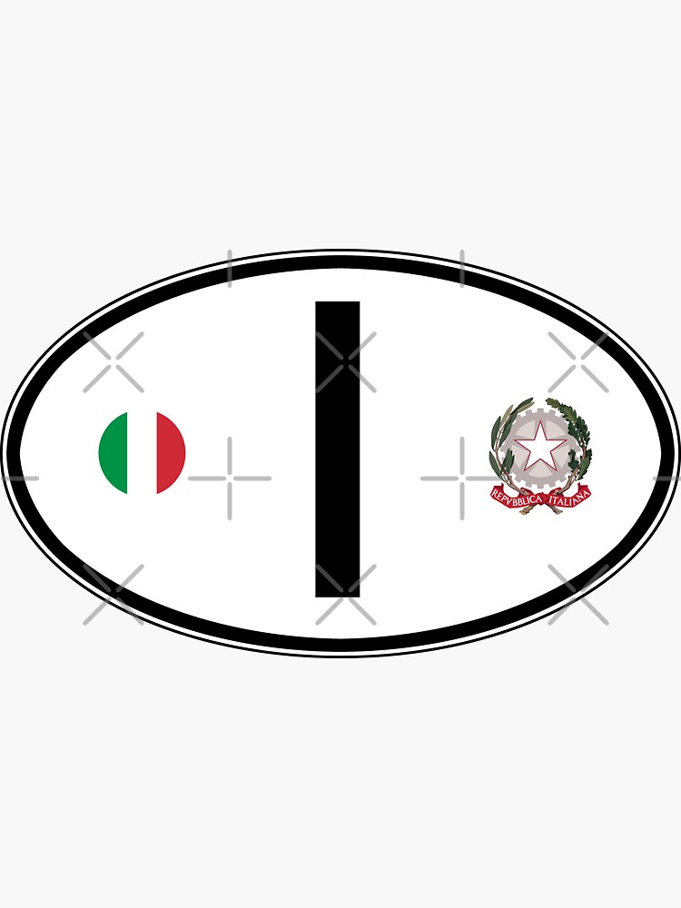 Sticker oval flag vinyl country code italy trentino 