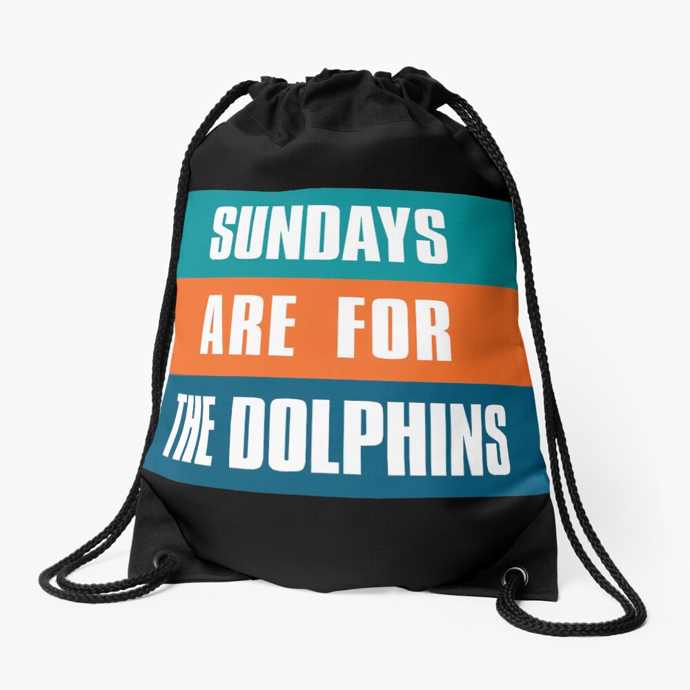 Sundays are for The Dolphins, Miami Football Fans Drawstring Bag