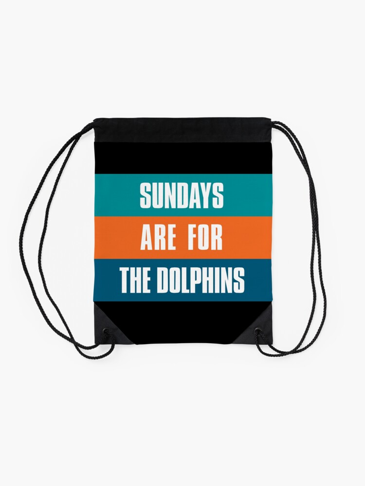 Alternate view of Sundays are for The Dolphins, Miami Football Fans Drawstring Bag