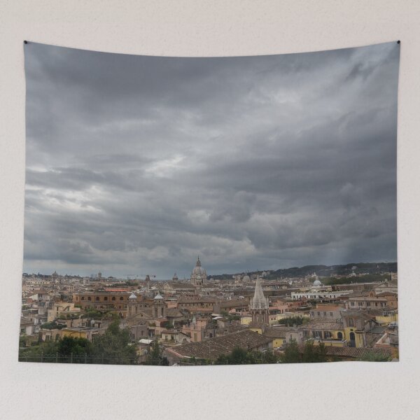 Item preview, Gallivanting Around in Rome Italy - Tempestuous Sky Over the Campanile Studded Skyline designed and sold by Georgia Mizuleva.