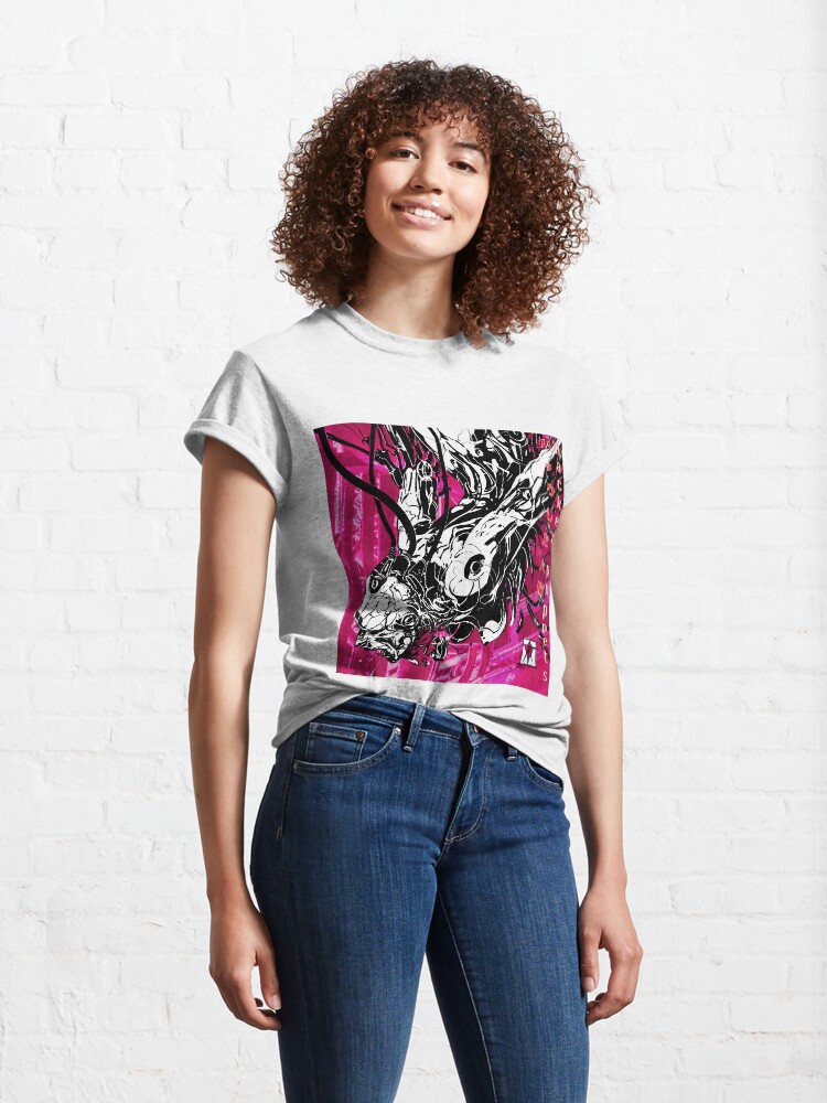Thumbnail 4 of 7, Classic T-Shirt, Hacked puppets 3 White shirt filled background designed and sold by atomcyber.
