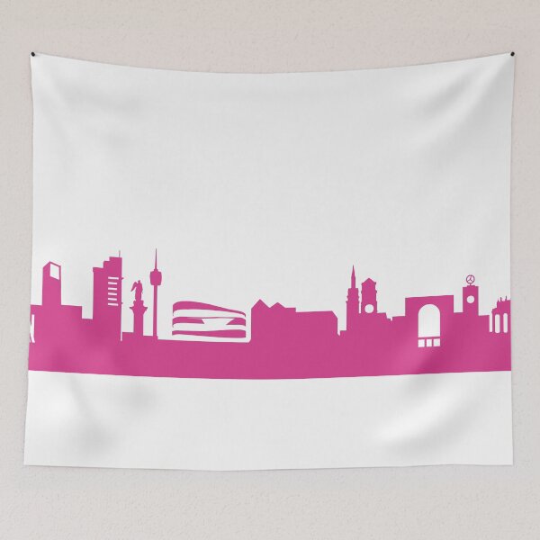 Item preview, Stuttgart skyline pink designed and sold by 44spaces.