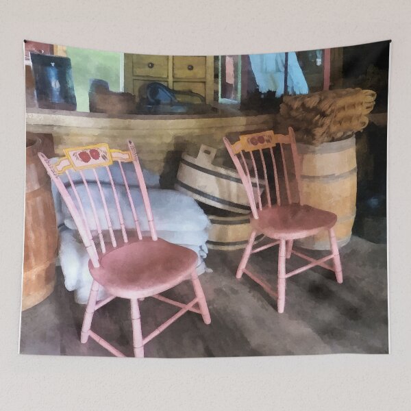 Item preview, General Stores - Two Pink Chairs in General Store designed and sold by Susan Savad.