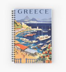 Greece / Greek Islands Retro Travel Poster Spiral Notebook