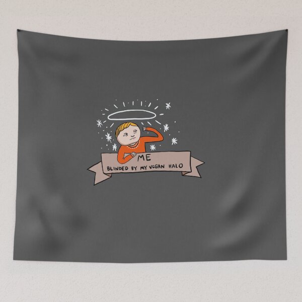 Item preview, Me Blinded By My Vegan Halo (Cute Hand-Drawn Cartoon) designed and sold by isstgeschichte.