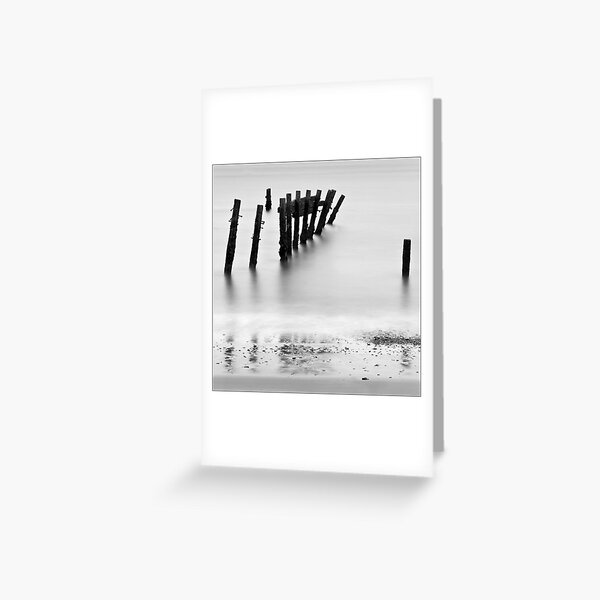 Collapsing sea defence, Happisburgh, Norfolk Greeting Card