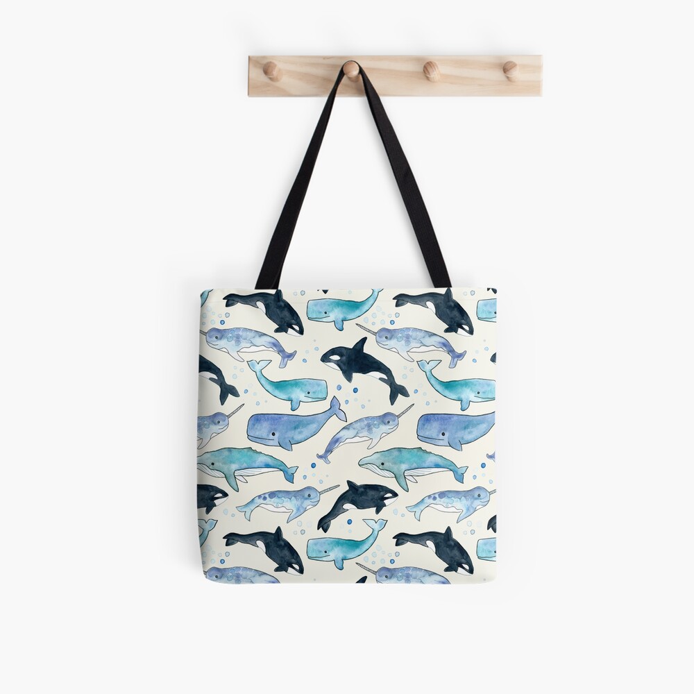 Whales Orcas And Narwhals Tote Bag For Sale By Tangerine Tane Redbubble