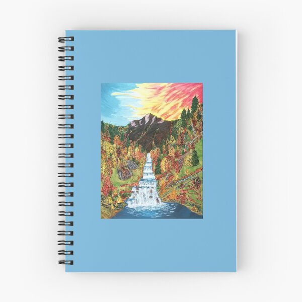 Item preview, Mountain Valley Waterfall Fall Painting Print designed and sold by LCAppling.