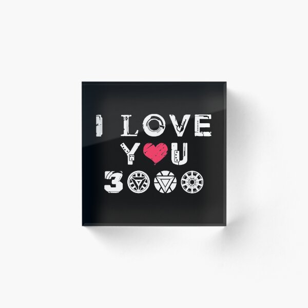 I Love You 3k v2 Acrylic Block