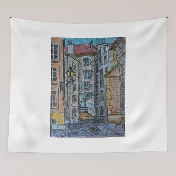 Item preview, Watercolor Sketch - Genève, Old Town, Rue de Saint-Germain from Rue des Grandes.  designed and sold by Igor Pozdnyakov.