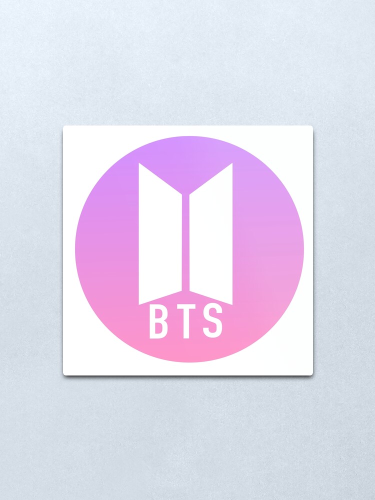 Bts Logo Kpop In Pink Purple Gradient Circle Metallbild Von M3g4merch Redbubble