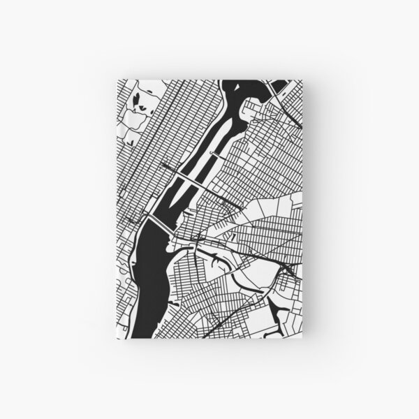 New York City Map City Map Poster Black and White, USA Gift Printable, Modern Map Decor for Office Home Living Room, Map Art, Map Gifts Hardcover Journal