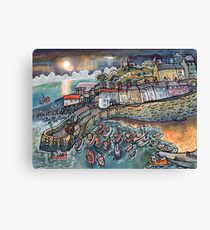 Beautiful harbour, Tenby, Wales Canvas Print