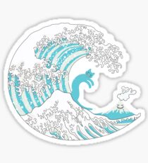 Psychodelic Kunagawa Surfer Katze Sticker