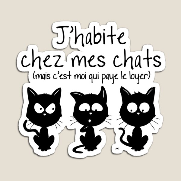 Aperçu de l'œuvre J'habite chez mes chats créée et vendue par theduc.