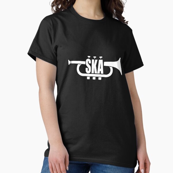 Ska Music T-Shirt With Trumpet And Squares