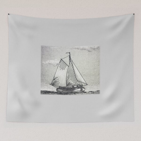 Item preview, Etching of sailing tjalk Res Nova designed and sold by Emmy Meester.