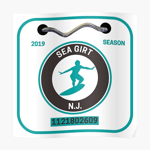 "Sea Girt New Jersey Beach Badge" Poster by fearcity Redbubble