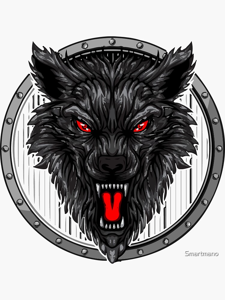 " angry wolf" Sticker for Sale by Smartmano Redbubble