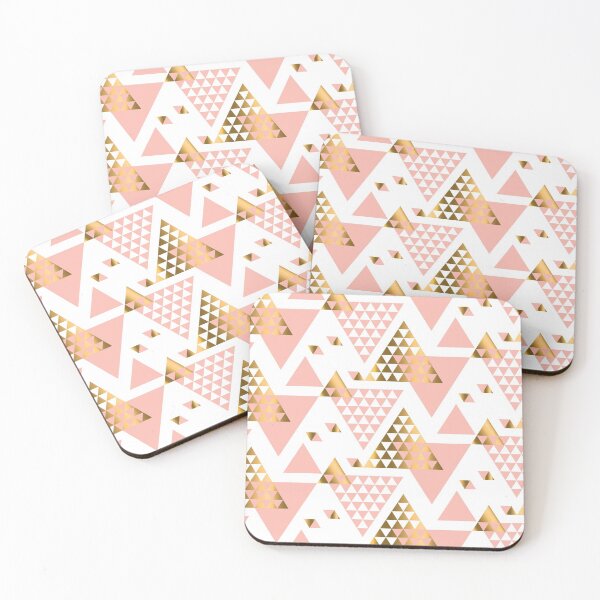 Item preview, Pink and Gold Foil Pyramids Triangles designed and sold by Pink Pineapple Works.