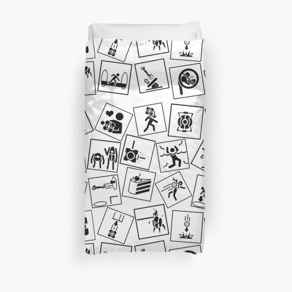 Portal 2 symbols Duvet Cover