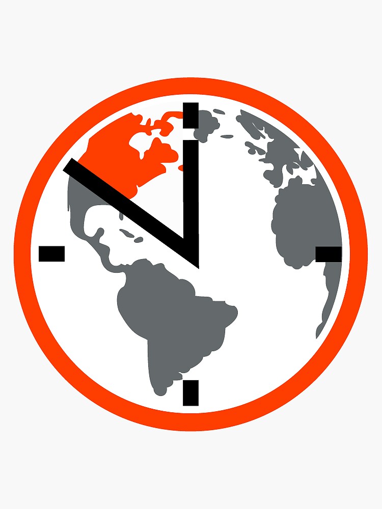 "Zero Hour Clock" Sticker for Sale by nadiabaltimore Redbubble