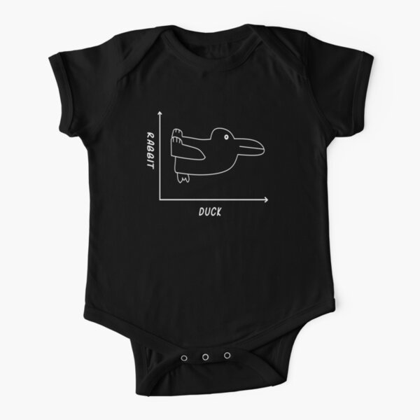 Duck/Rabbit Graph Short Sleeve Baby One-Piece