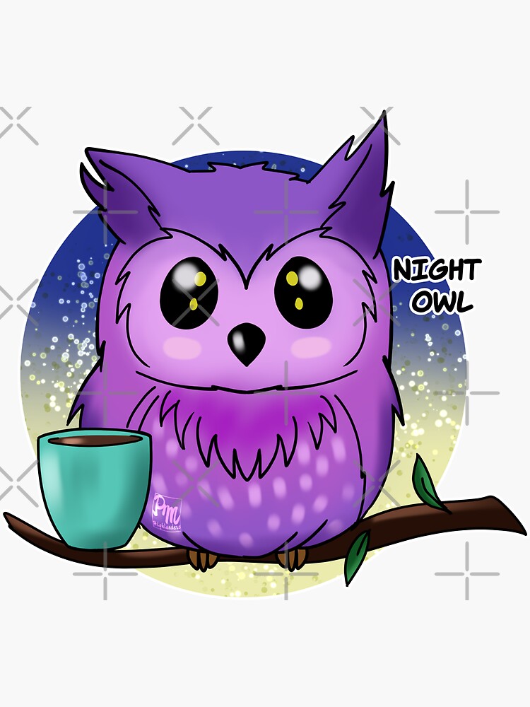 Night Owl Sticker For Sale By Pmhighlanders Redbubble