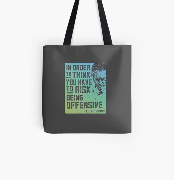 Jordan Peterson Quote in Aqua Blue All Over Print Tote Bag