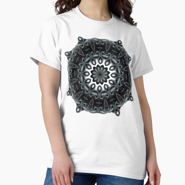 A Black and white, 3D, Digital Mandala (1) Classic T-Shirt