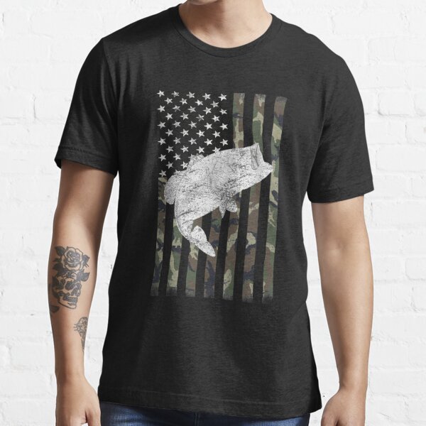 Fishing American Flag American fishing rod flag Essential T-Shirt by  Enomis72