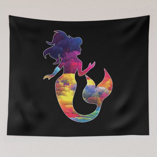 Item preview, Mermaid Security Silhouette Merman Swimming Seashell designed and sold by DSWShirts.