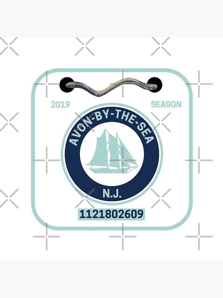 "Avon By The Sea New Jersey Beach Badge" Throw Pillow by fearcity